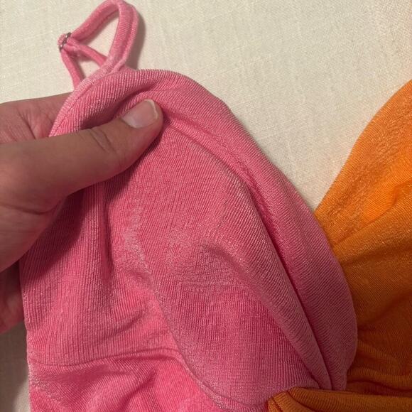 Princess Polly Orange Pink Crop top twist tank going out top small - Picture 3 of 4